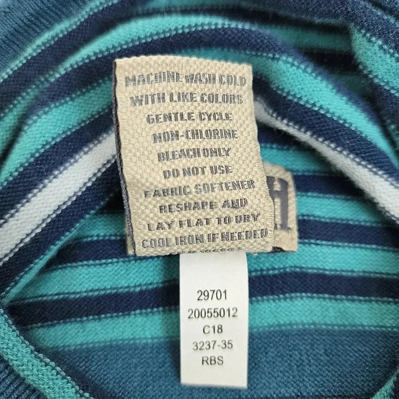 Duluth Trading women's S'no Sweat Mock Sweater blue striped pullover S - Picture 4 of 6